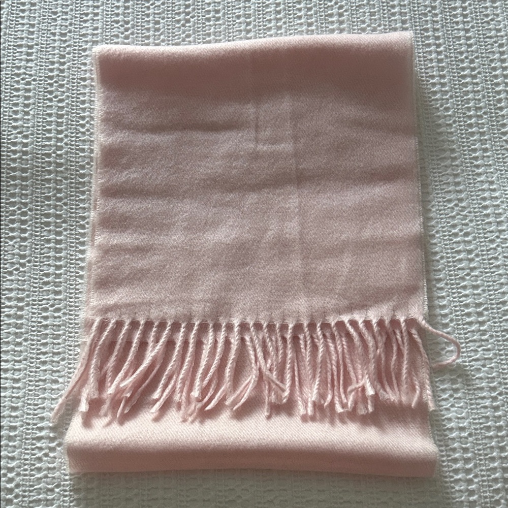 Pink Fringed Scarf